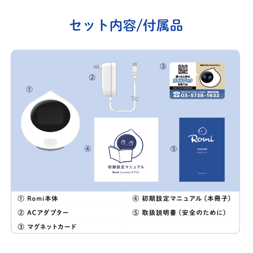 会話AIロボットRomi（Lacatanモデル）※8月下旬ごろのお届け